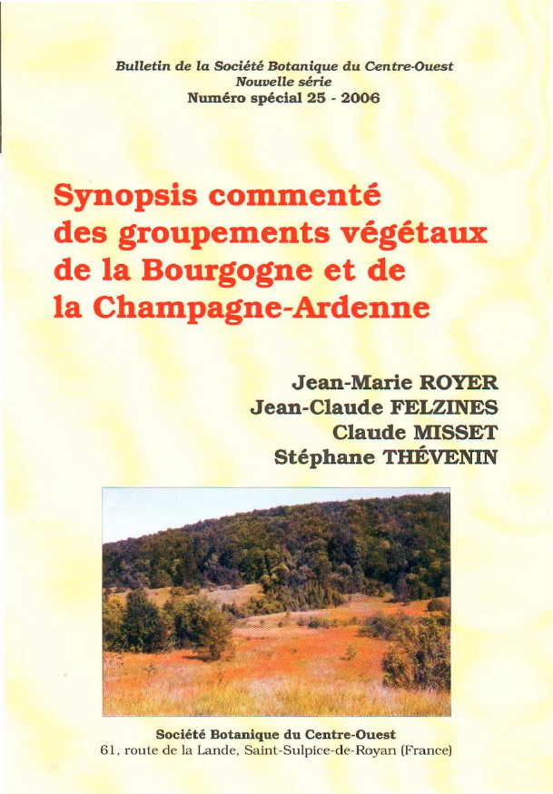 Synopsis commenté des groupements végétaux de la Bourgogne et de la Champagne-Ardenne